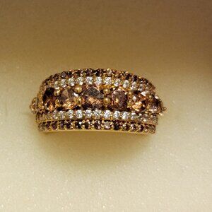 3ctw Champagne & White Diamond ring